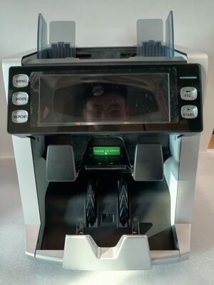 Máy đếm tiền và phân loại tiền giấy bỏ túi 1+1, Máy dò tiền giả màu đen với màn hình LED LK22025060006