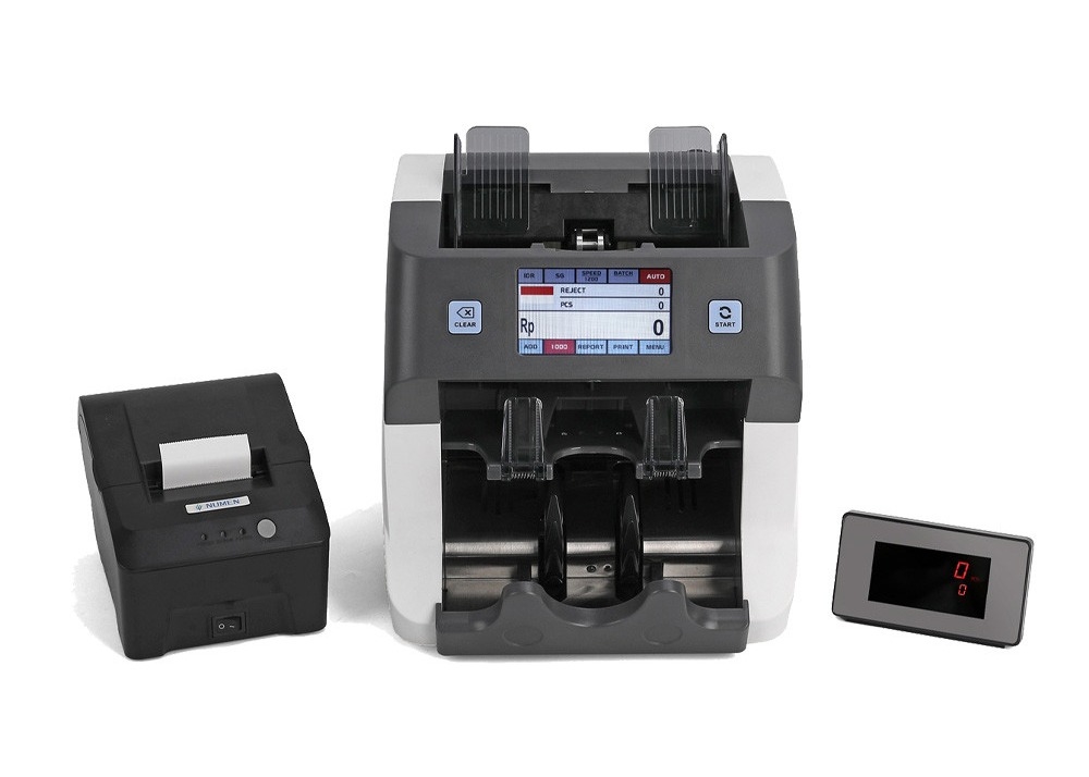 4.3 inch 2 + 1 túi hỗn hợp máy phân loại giấy tờ ngân hàng Tiền mặt máy tính hóa đơn CL-208C